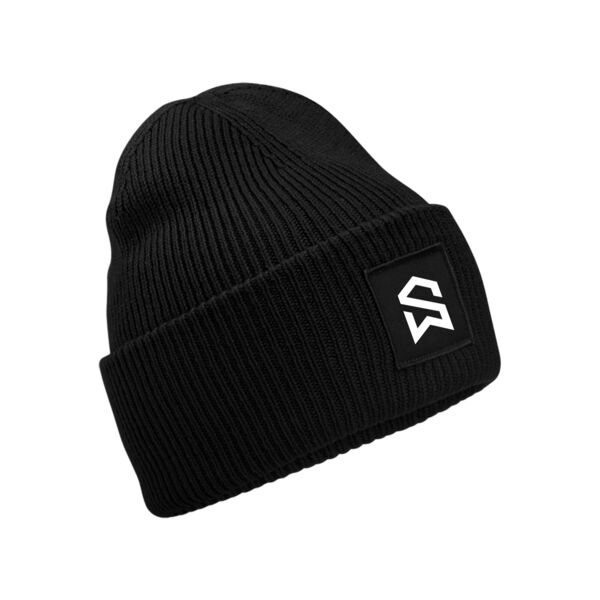 Winter Essentials Deep-cuffed tonal patch beanie Thumbnail